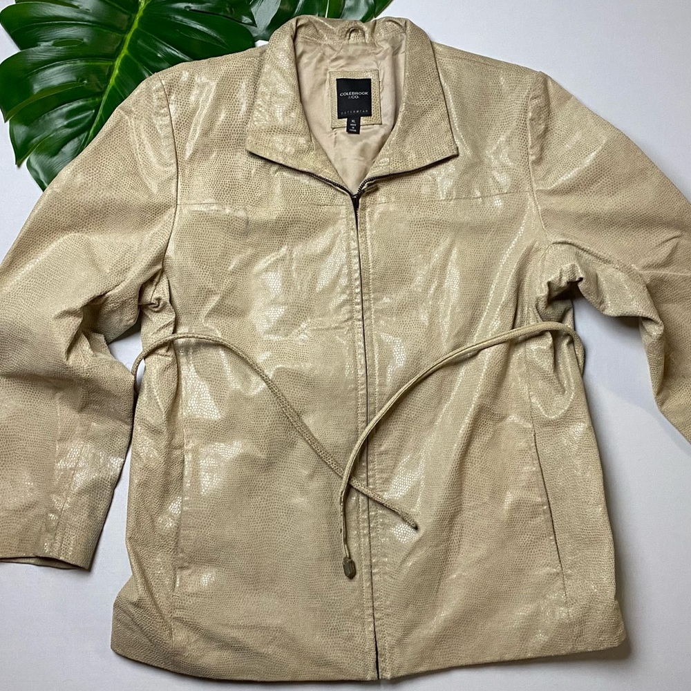 Colebrooke & Co leather reptile print jacket